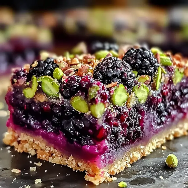 Blackberry Pistachio Dream Bars: Irresistible Homemade Bliss