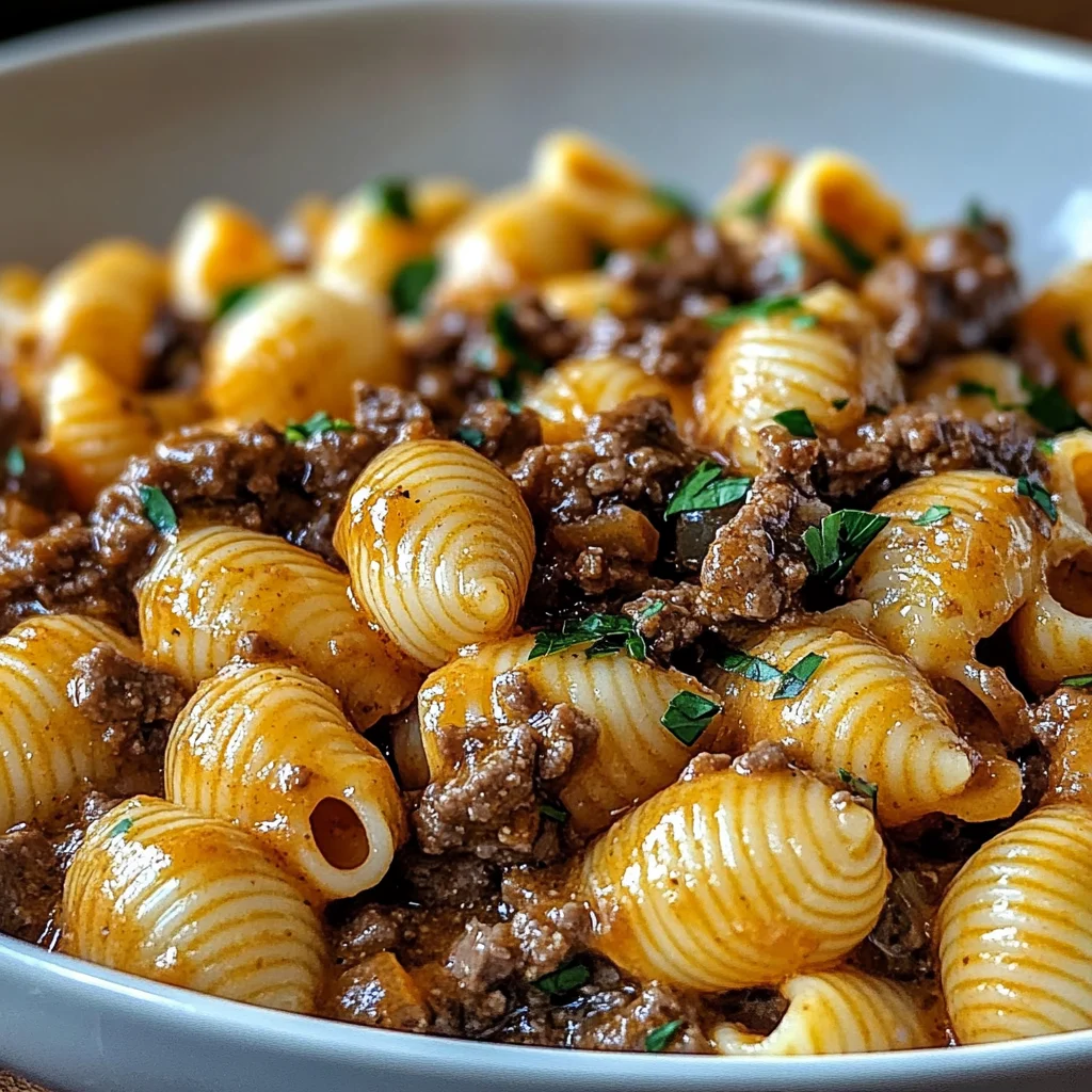 Creamy Beef and Shells