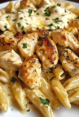 Creamy Chicken Penne with Garlic Butter Mozzarella Alfredo