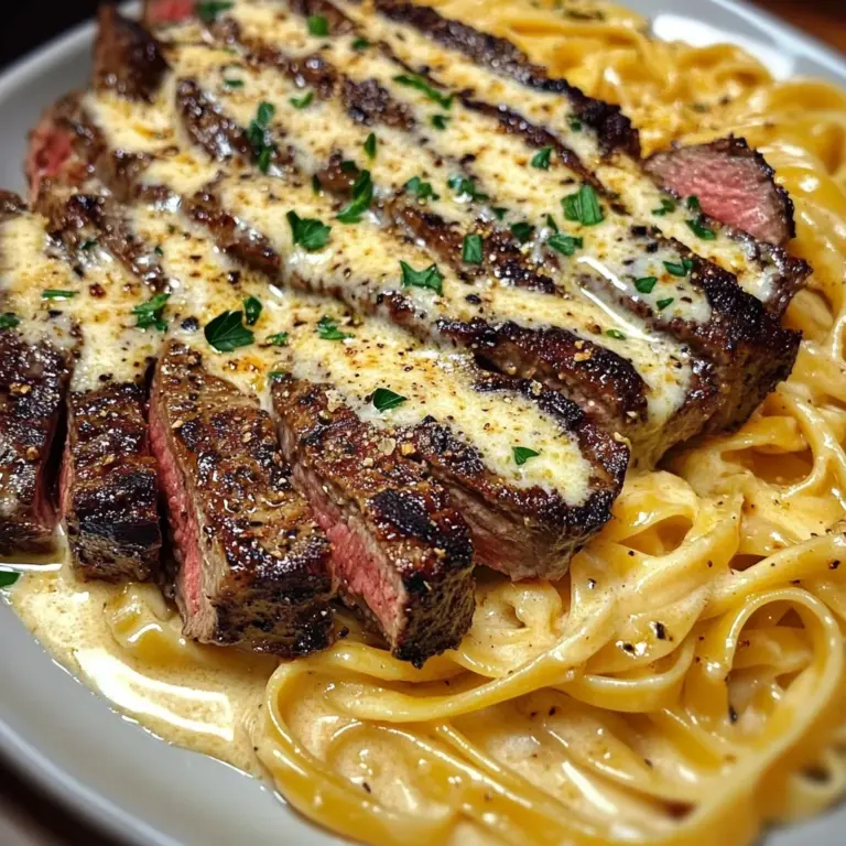 Creamy Garlic Parmesan Steak Linguine