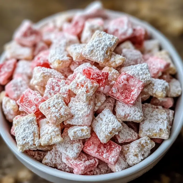 Delicious Strawberry Shortcake Puppy Chow for Sweet Snacking