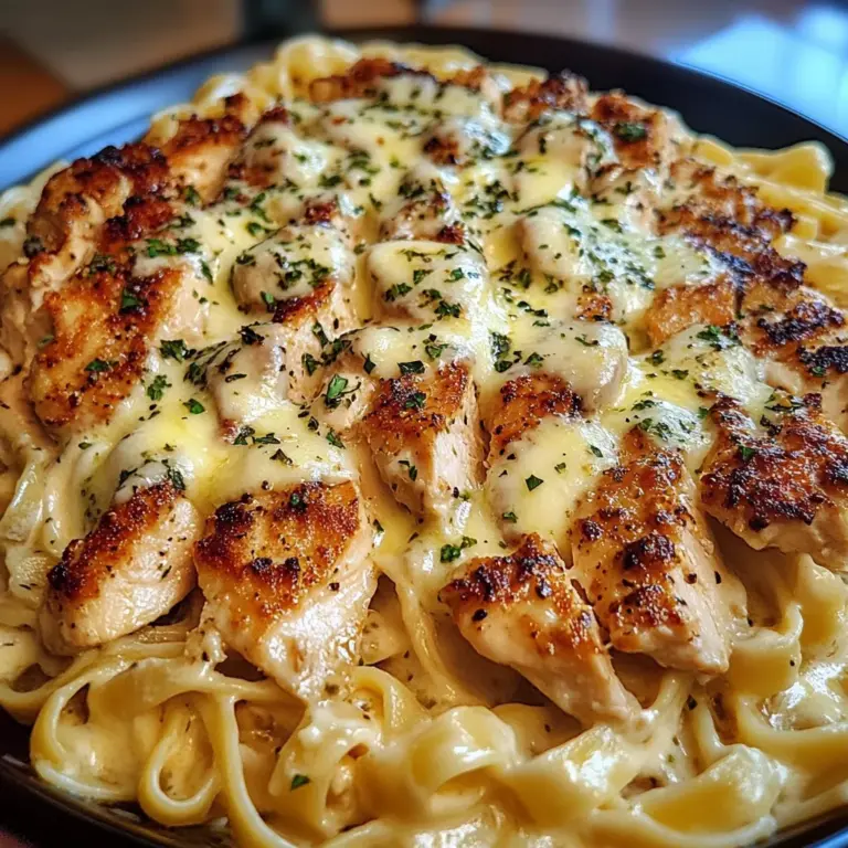 Garlic Butter Chicken Linguine with Parmesan Cheese Sauce