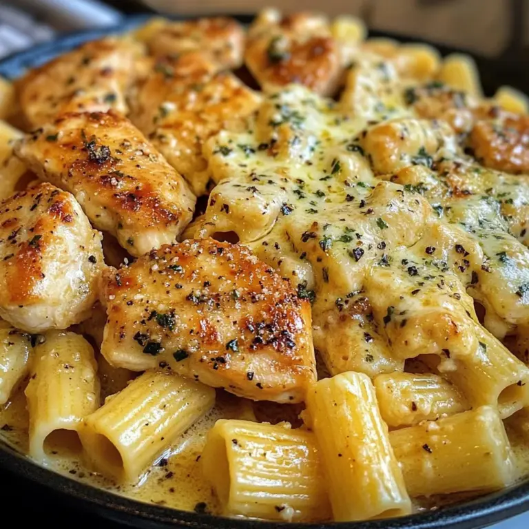 Garlic Butter Chicken Rigatoni with Parmesan