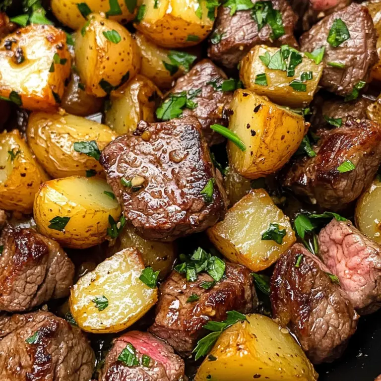 Garlic Butter Steak Bites and Potatoes