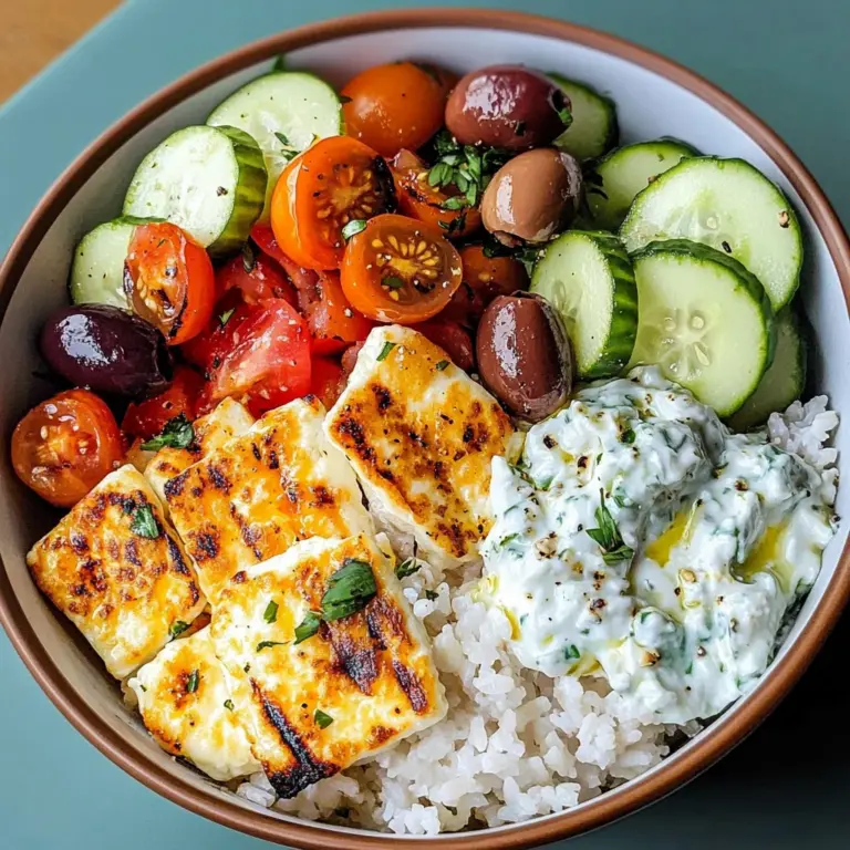 Greek Bowls (with Golden Halloumi - Vegetarian)
