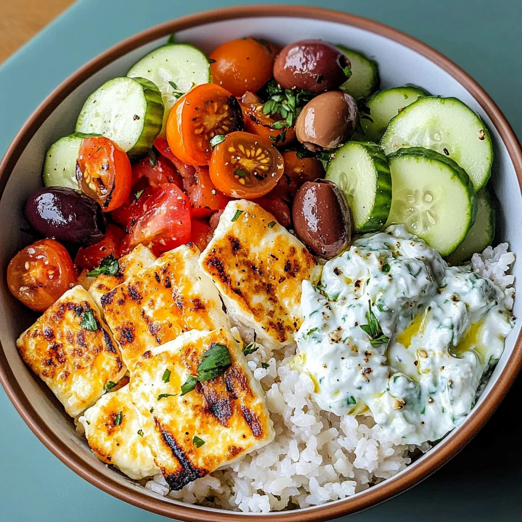 Greek Bowls (with Golden Halloumi - Vegetarian)