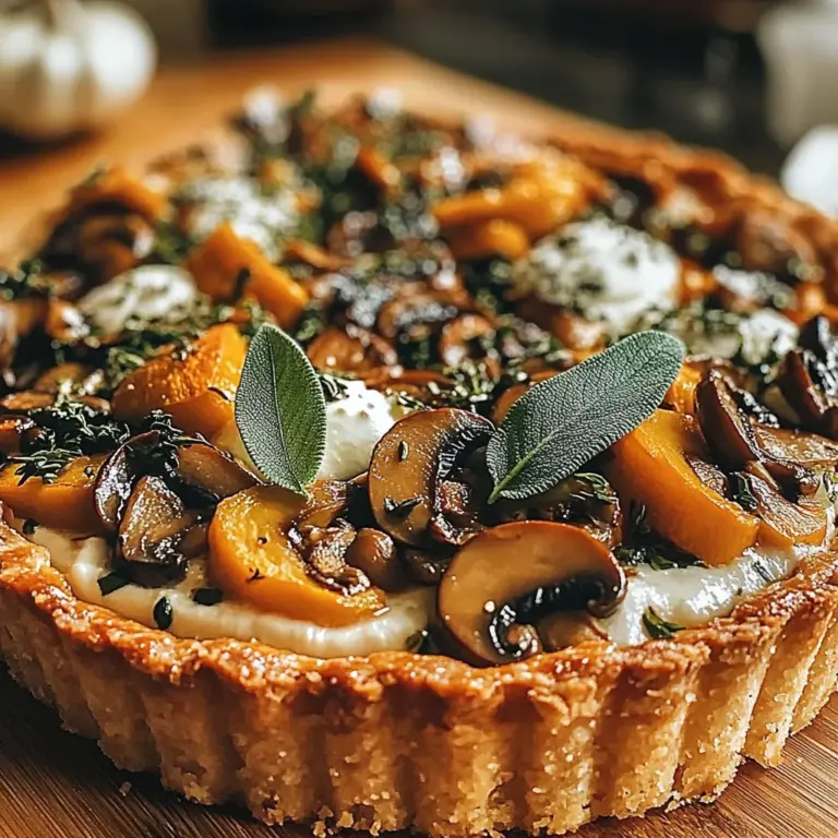 Harvest Delight: Pumpkin Sage & Mushroom Tart