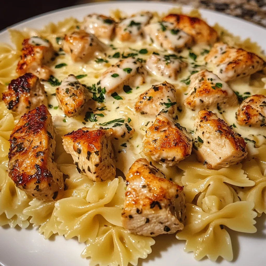 Herb Chicken Bites with Bowtie Pasta