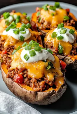 High Protein Ground Turkey Stuffed Sweet Potato