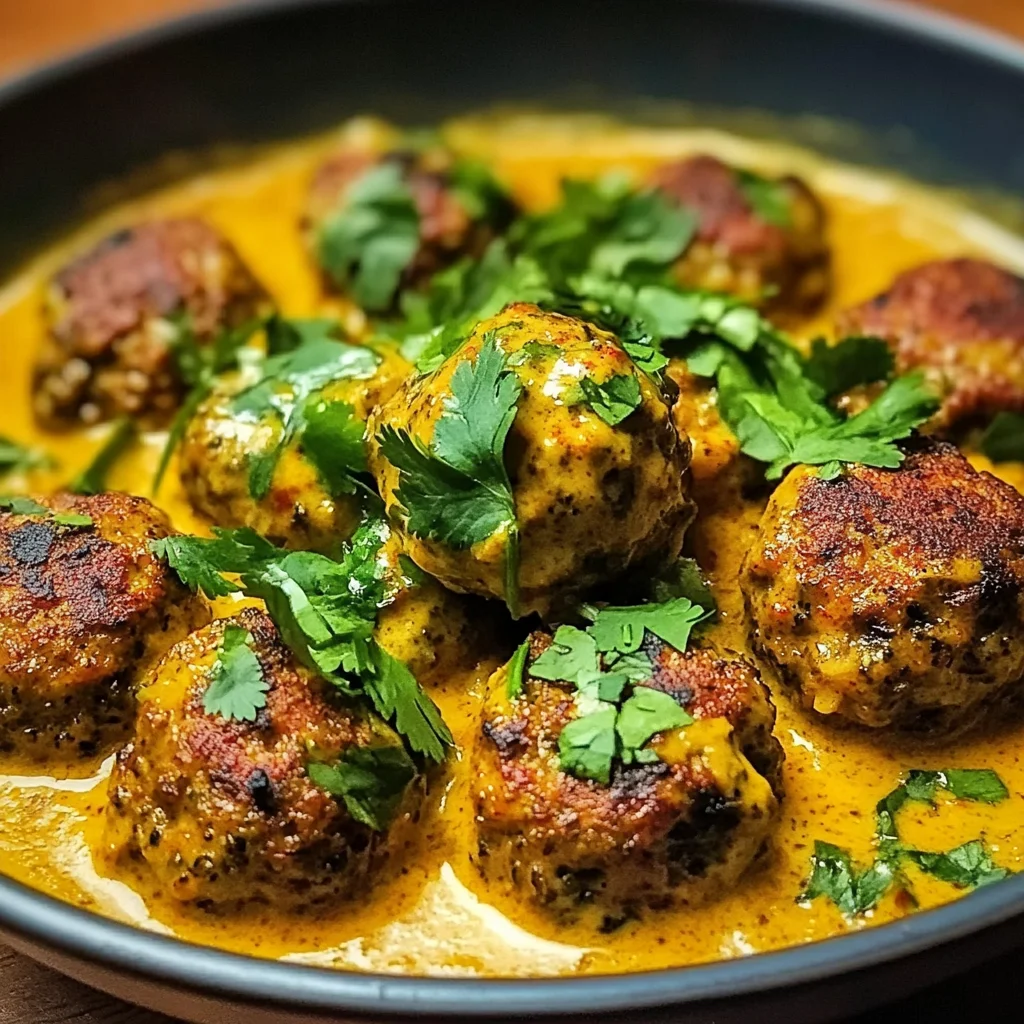 Jerk Meatballs In Coconut Curry Sauce