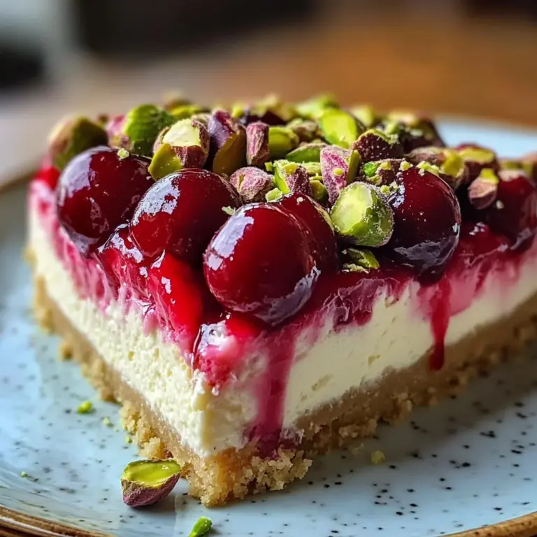 Luscious Lemon-Lime Cherry Pistachio Cheesecake