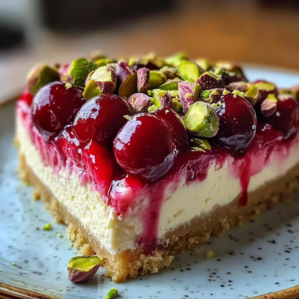 Luscious Lemon-Lime Cherry Pistachio Cheesecake