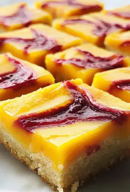 Mango Bars with Raspberry Swirl