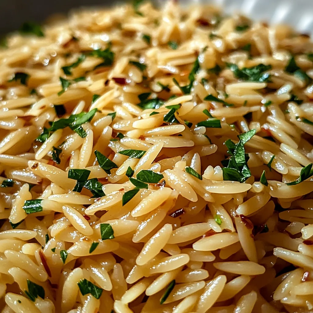 Orzo Rice Pilaf with Garlic and Herbs