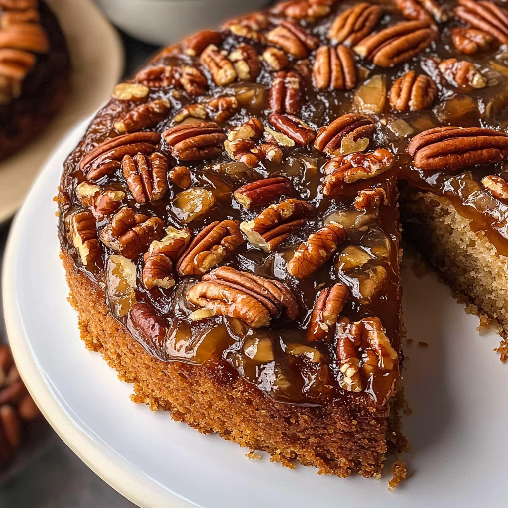 Vegan Pecan Upside Down Cake
