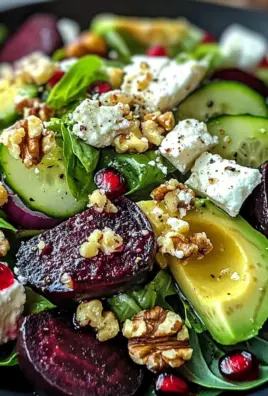 Vibrant Beet, Avocado & Feta Salad with Crunchy Walnuts