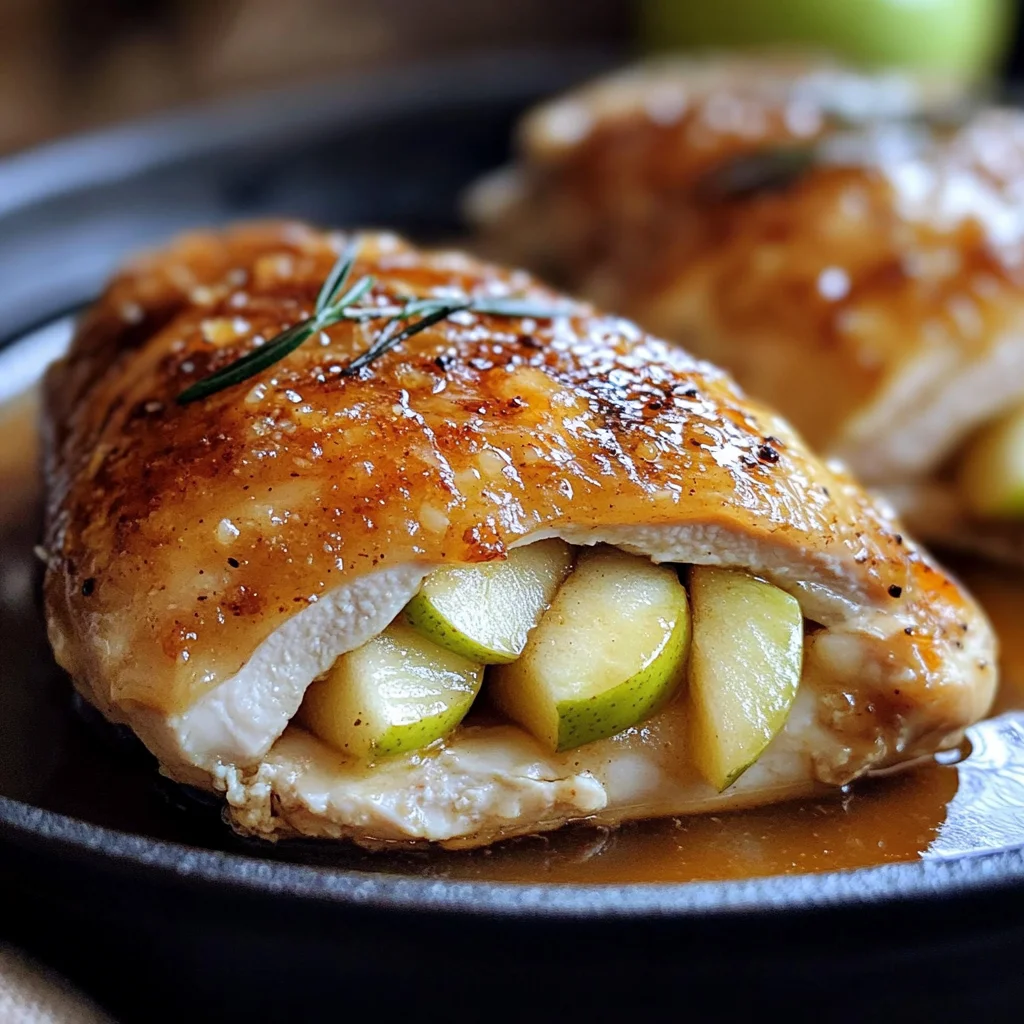 Apple and Brie Stuffed Chicken with Maple Dijon Glaze