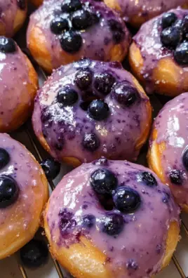 Blueberry Cake Donuts with Blueberry Glaze