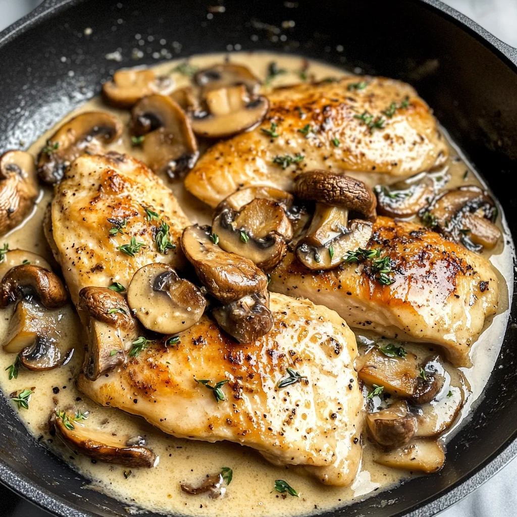 Creamy White apple vinegar Mushroom Chicken