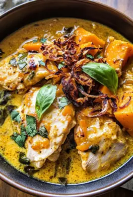 Crockpot Coconut Chicken Curry with Crispy Shallot Basil Oil