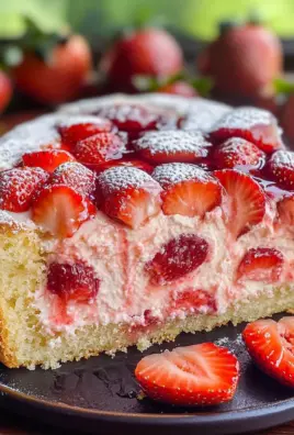 Easy Strawberry Cake with Strawberry Sauce