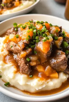Fall Apple Cider Stew over Mashed Potatoes