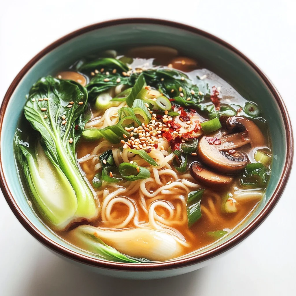 Ginger Garlic Noodle Soup with Bok Choy