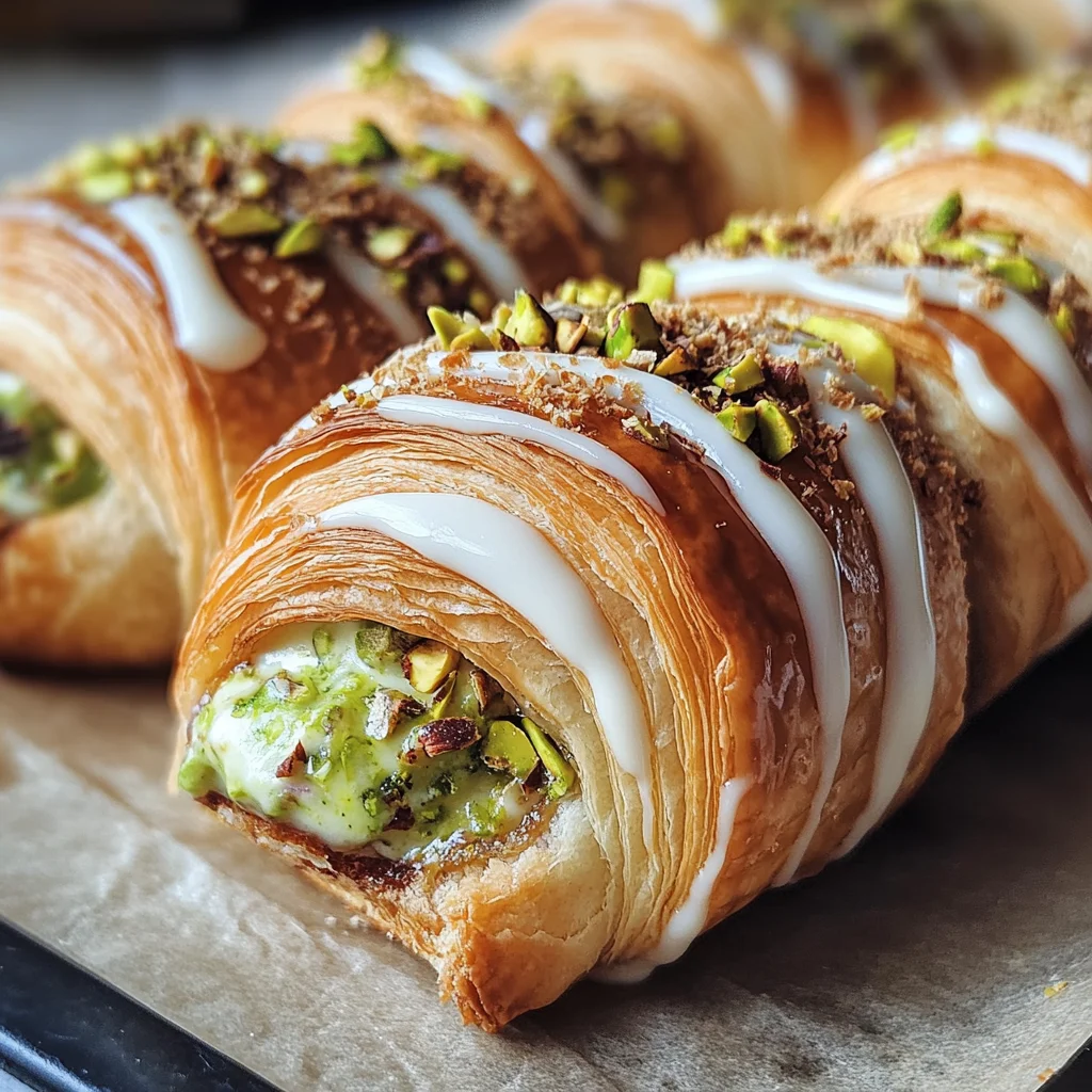 Irresistibly Flaky Pistachio Filled NYC Croissant Rolls