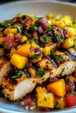 Lemon Ginger Chicken with Pineapple Mango Salsa