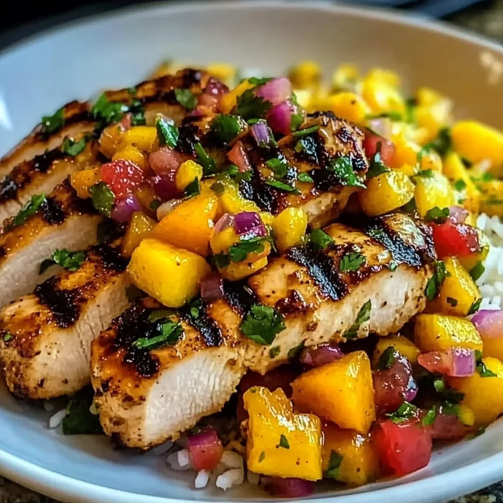 Lemon Ginger Chicken with Pineapple Mango Salsa