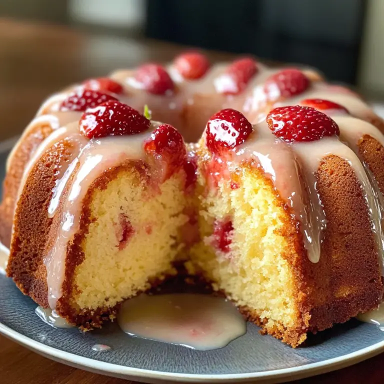 SOUR CREAM STRAWBERRY BUNDT CAKE