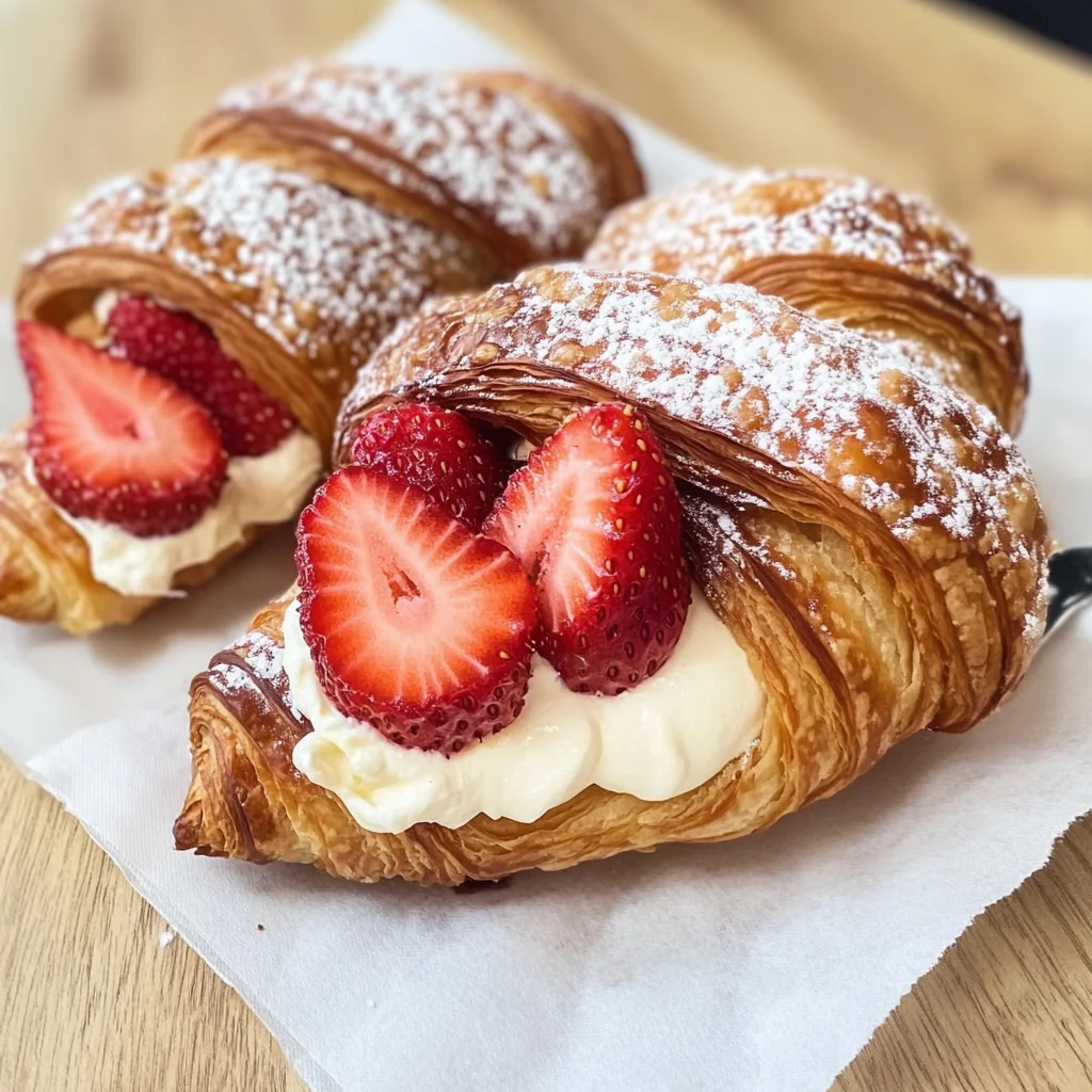Strawberries and Cream Croissants