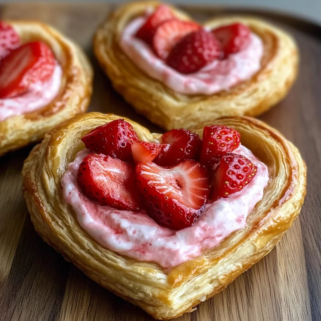 Strawberry Cream Cheese Heart Danishes