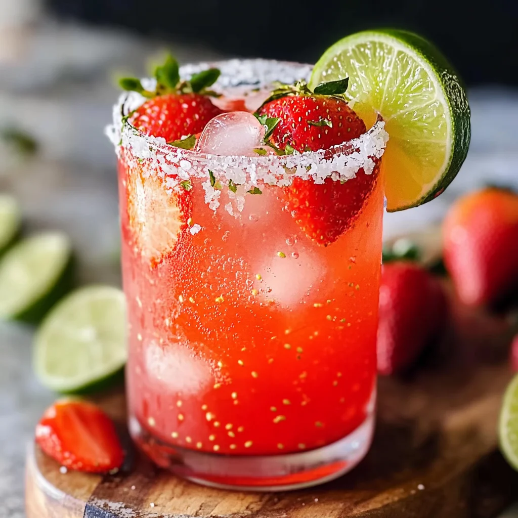 Strawberry Lime Mocktail Margarita