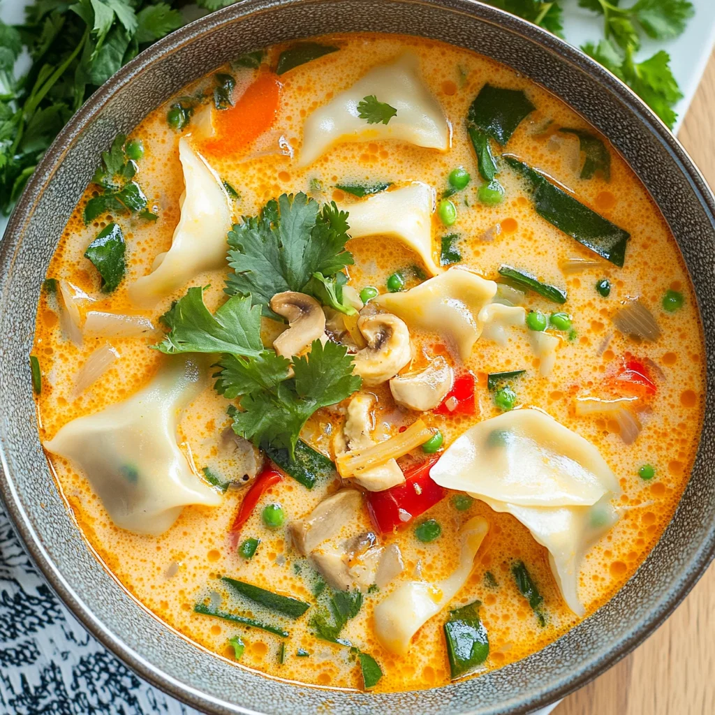 Thai Coconut Potsticker Soup