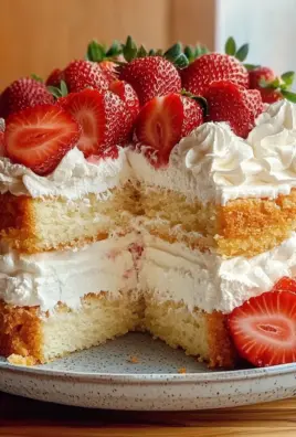 Angel Food Cake with Strawberries & Cream