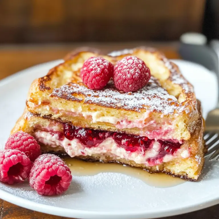 Brioche French Toast with Creamy Raspberry Cheesecake
