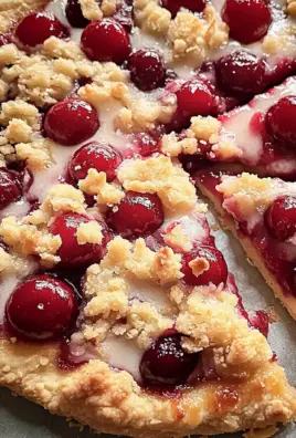 Cherry Dessert Pizza with Cherry Pie Filling and Crumble Topping Recipe