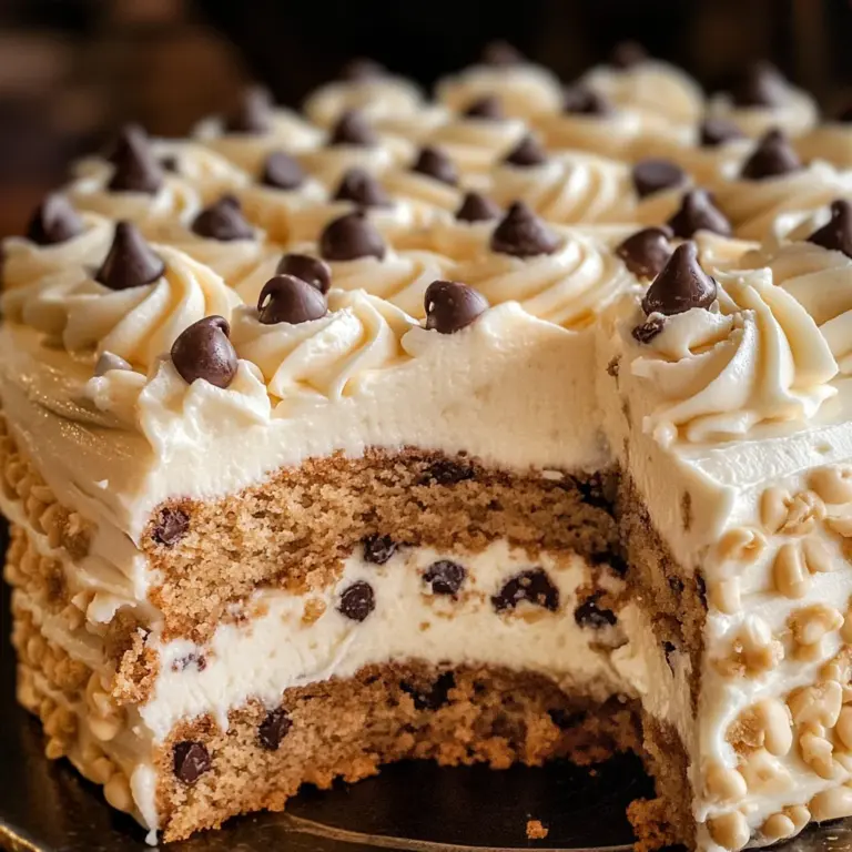Chocolate Chip Cookie Cake Recipe with Buttercream Frosting
