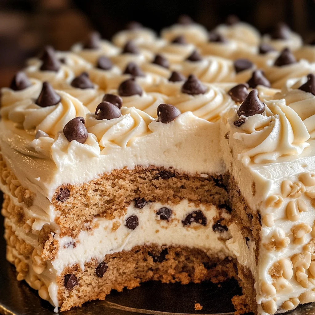 Chocolate Chip Cookie Cake Recipe with Buttercream Frosting