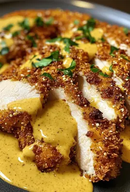 Crispy Pretzel Crusted Chicken with Cheddar Mustard Sauce Recipe