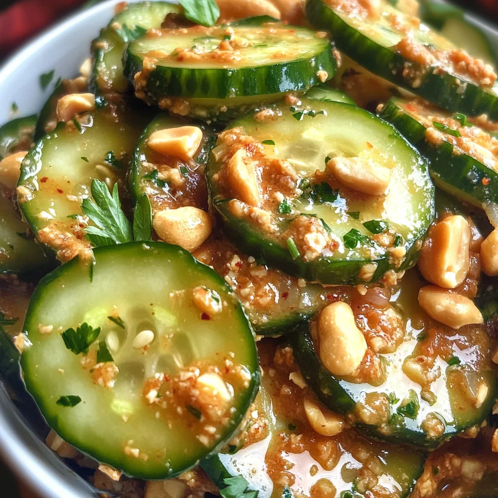 Cucumbers in Spicy Peanut Sauce