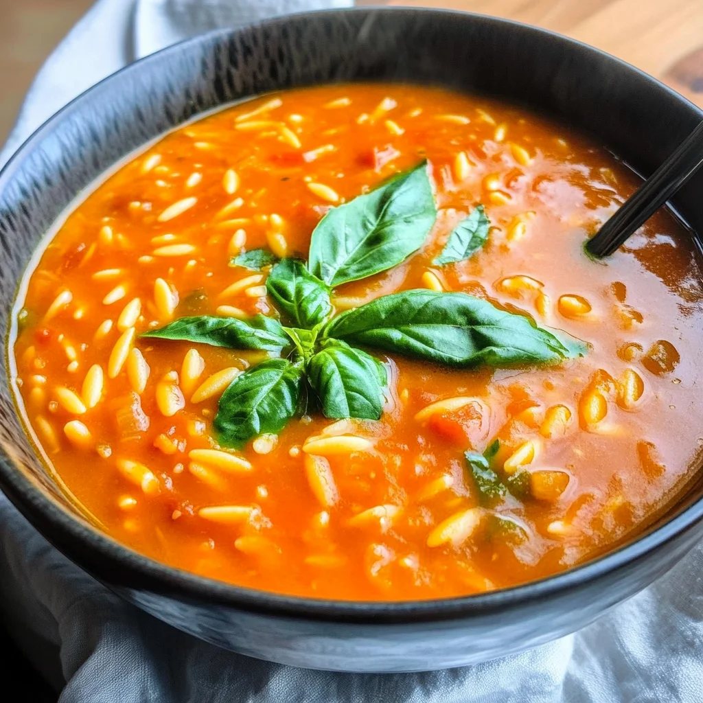 Hearty Tomato Orzo Soup