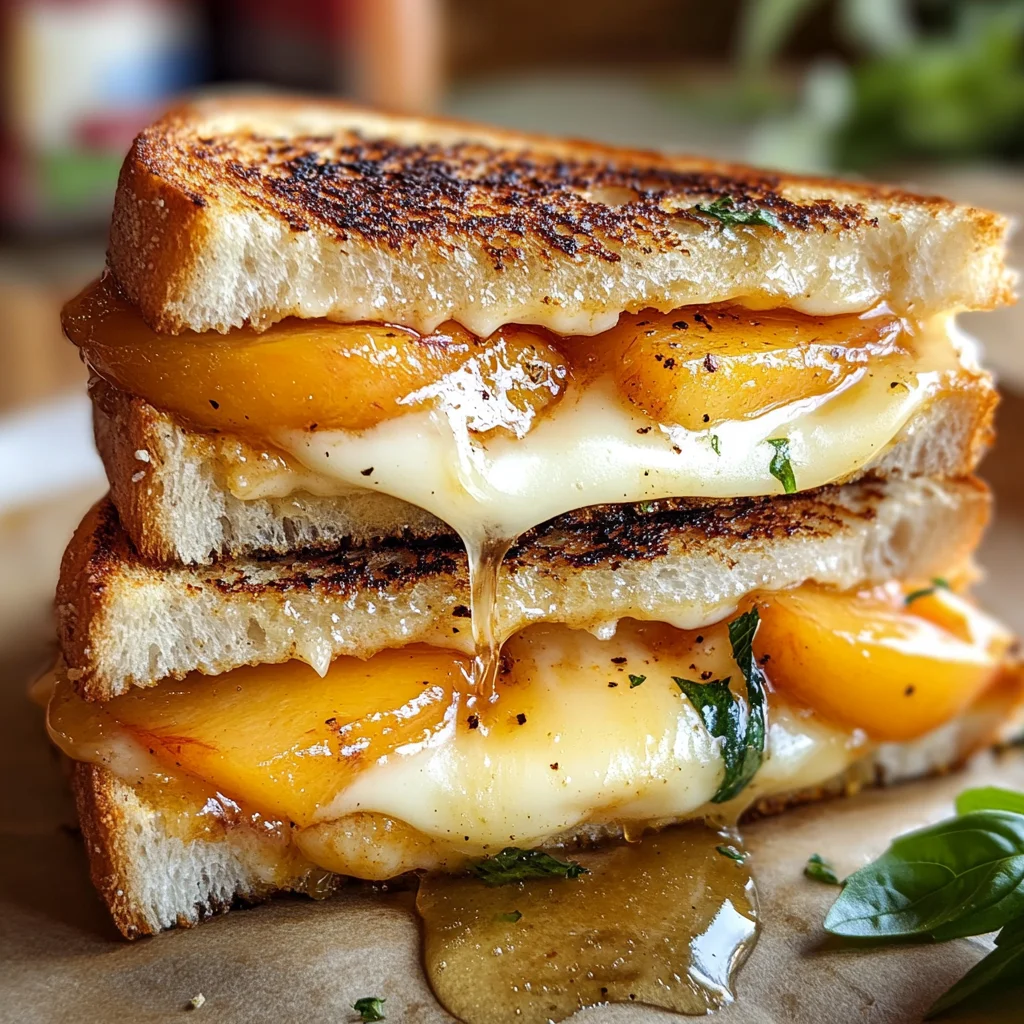 Honey Peach & White Cheddar Grilled Cheese