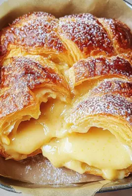 Lemon and custard croissant pudding