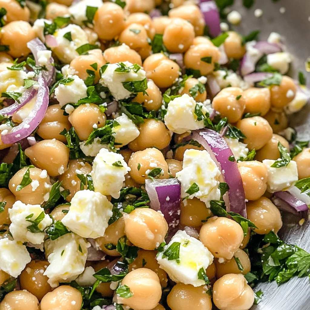 Lemony Chickpea Feta Salad (Gluten Free)