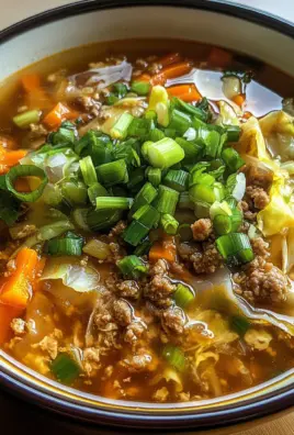 One-Pot Egg Roll Soup with Green Onions and Ginger