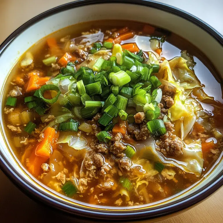 One-Pot Egg Roll Soup with Green Onions and Ginger