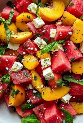 Refreshing and Juicy Watermelon Peach Salad for Hot Summer Days