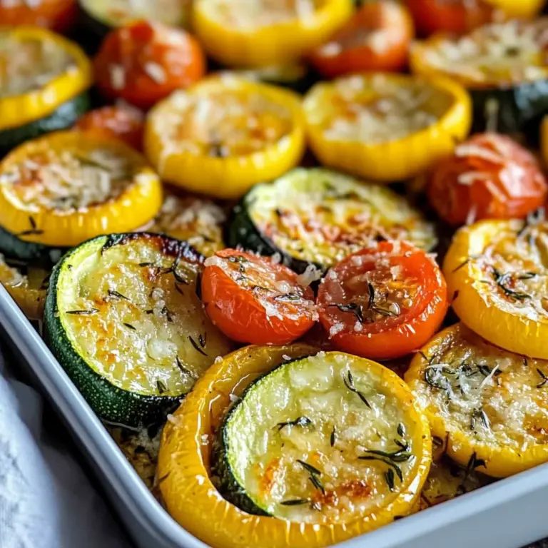 Roasted Garlic-Parmesan Zucchini Squash and Tomatoes Recipe